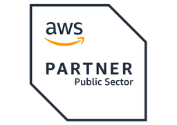 AWS Partner Public Sector badge featuring the AWS logo with an orange smile arrow.