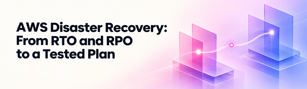 AWS disaster recovery cover showing recovery progression and RTO and RPO objectives