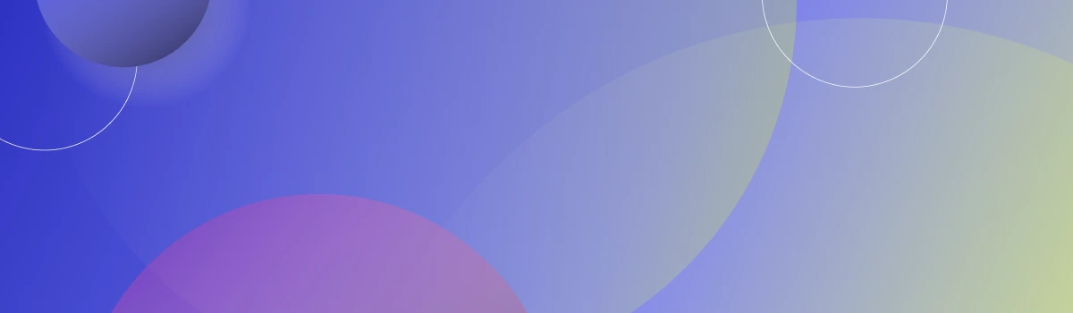 Abstract blue and purple gradient cover graphic with overlapping circular shapes